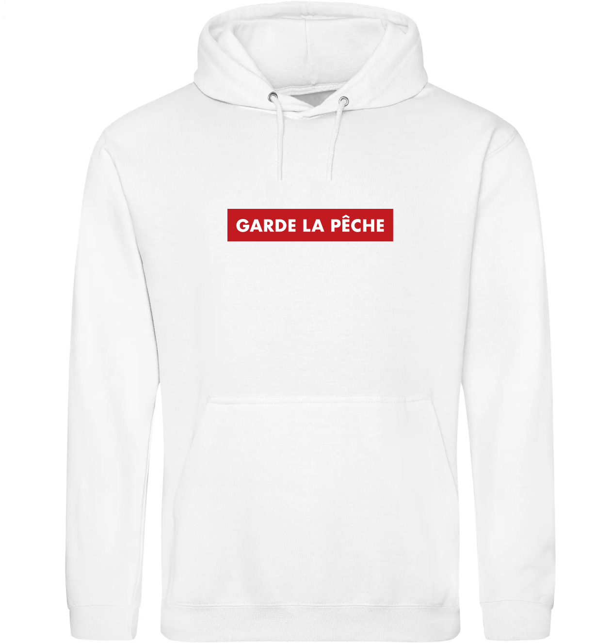 Sweat à capuche "Garde la Pêche - SUPREME" BLANC