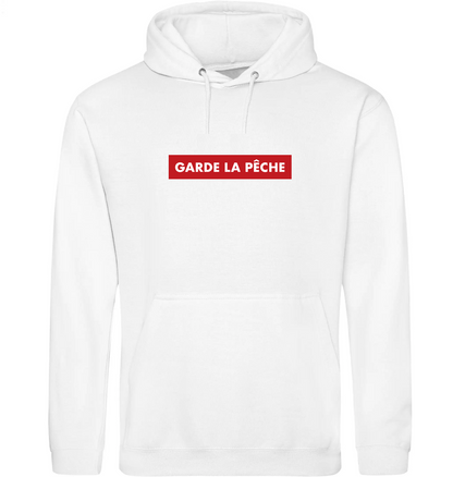 Sweat à capuche "Garde la Pêche - SUPREME" BLANC